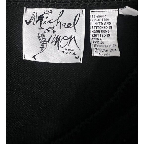 Michael Simon Beaded Cardigan Sweater Black Paisley Size M New With Tags - Picture 3 of 7